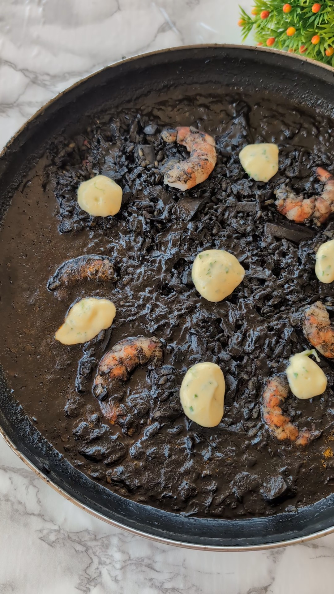 arroz, sepia, langostinos