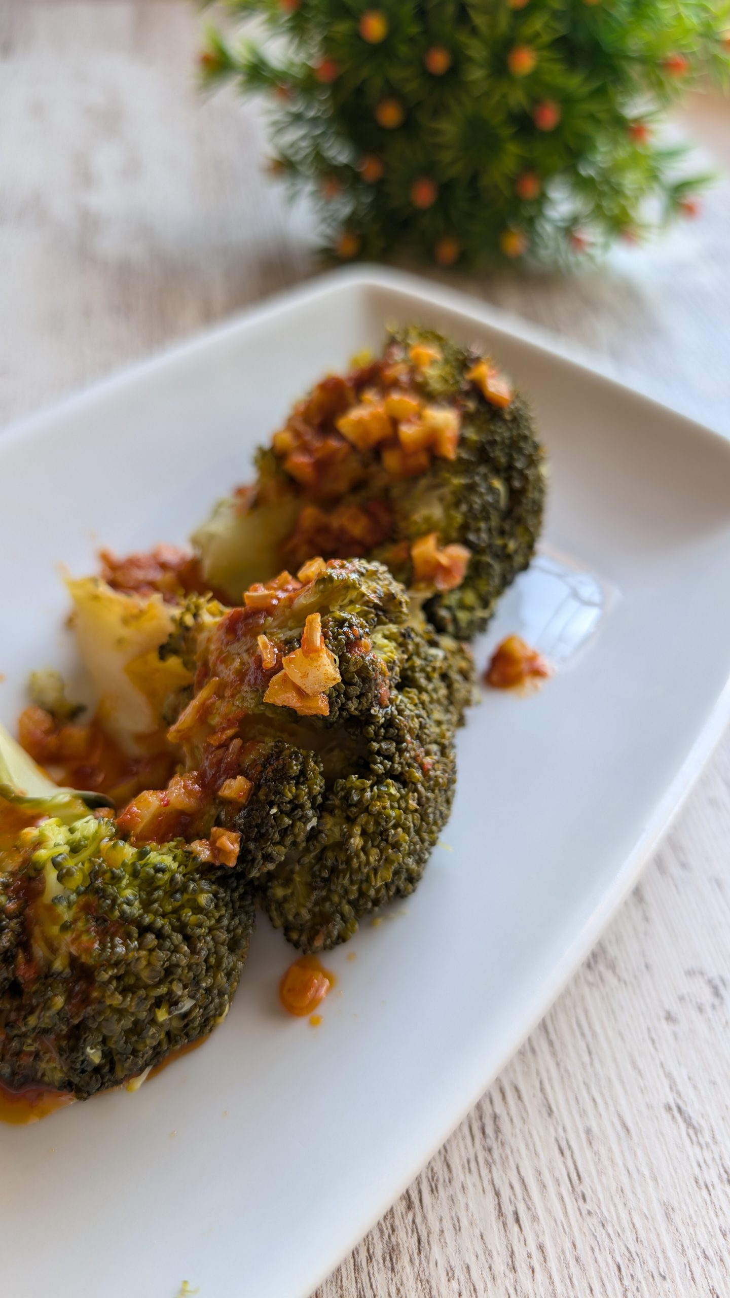 brócoli, ajos, pimentón