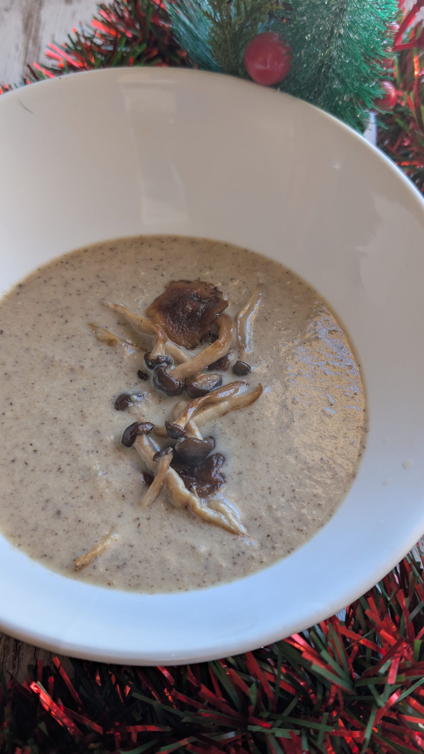 seta, champiñones, crema verduras