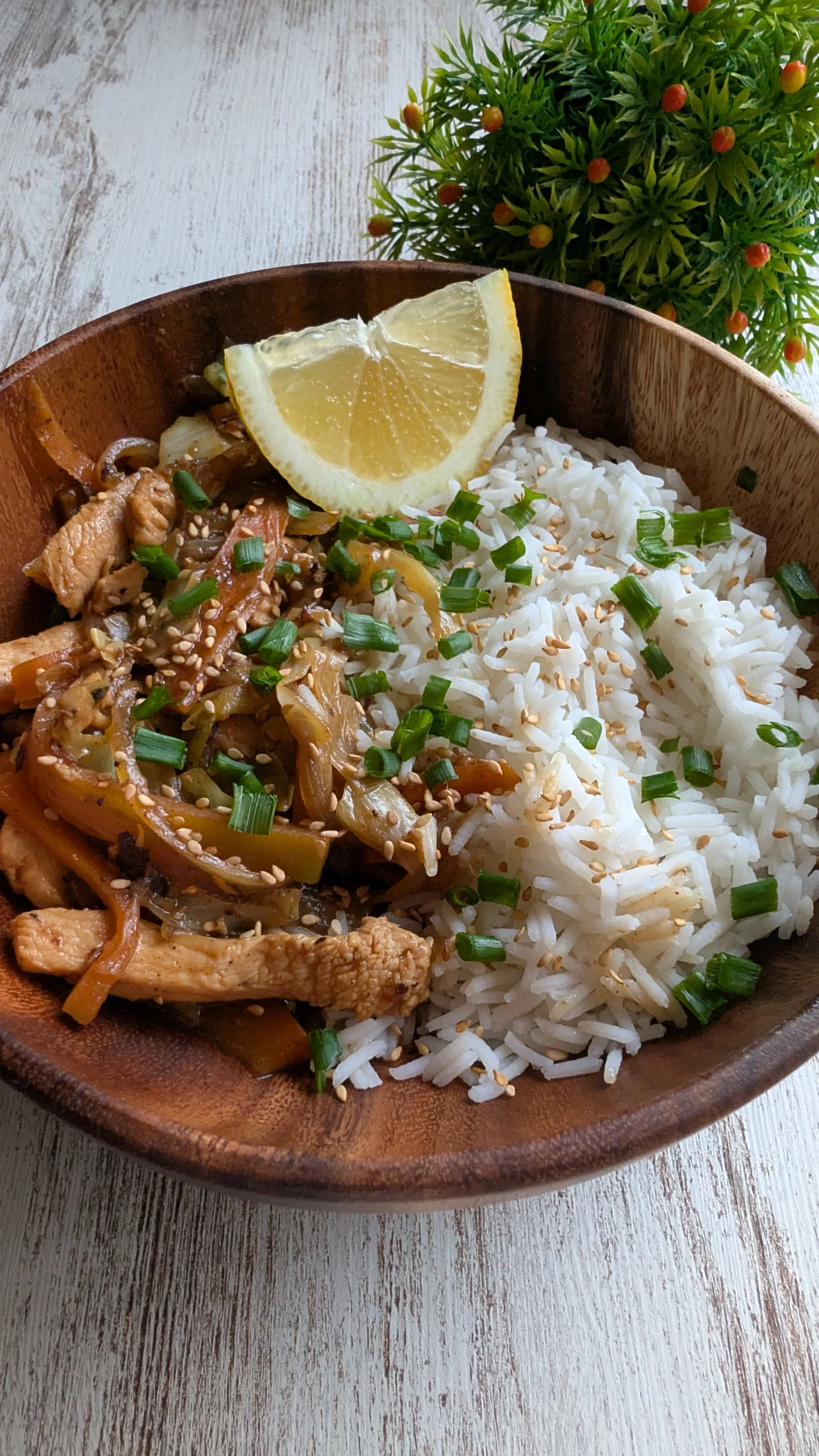 Pollo, Verduras, Arroz