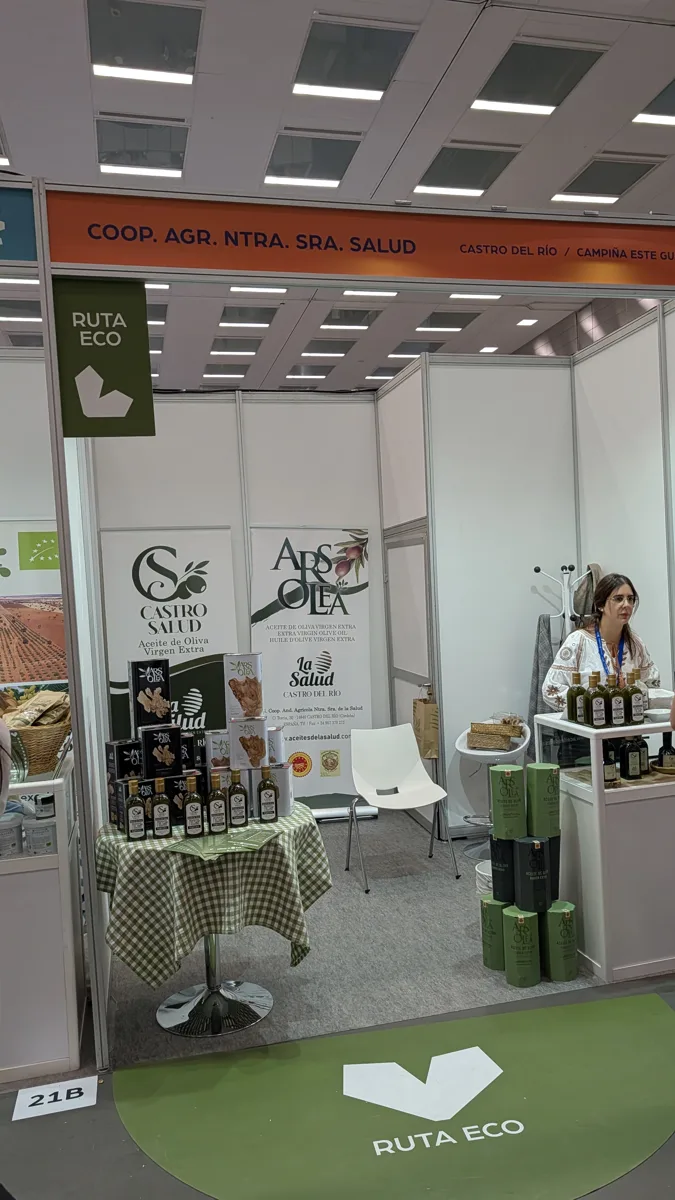 Stand de la Cooperativa Nuestra Señora de la Salud (Ruta Eco) en Sabor a Córdoba 2026